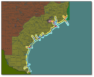 Map Of Texas Coast Line